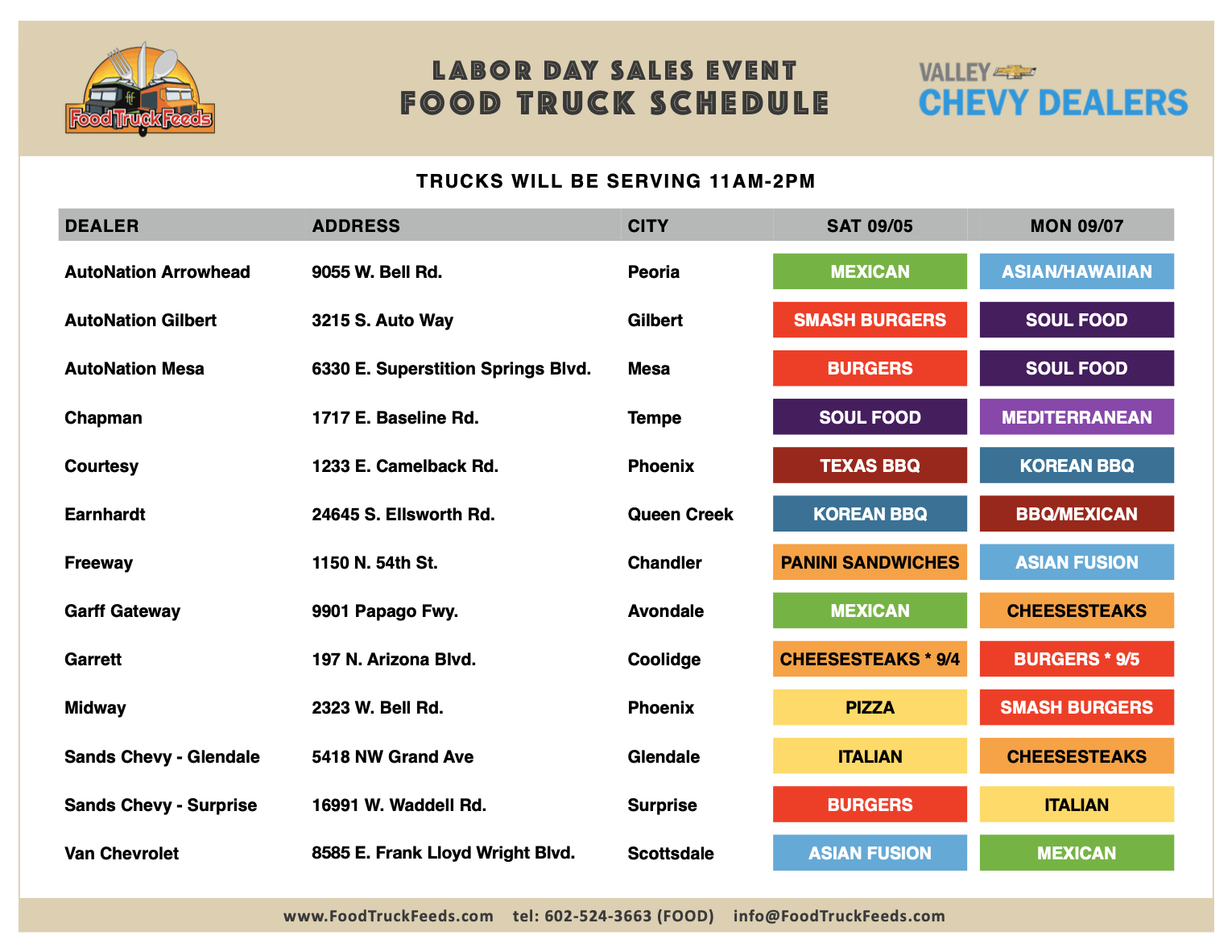 VCD Independence Day Truck Schedule 2024 Thumbnail