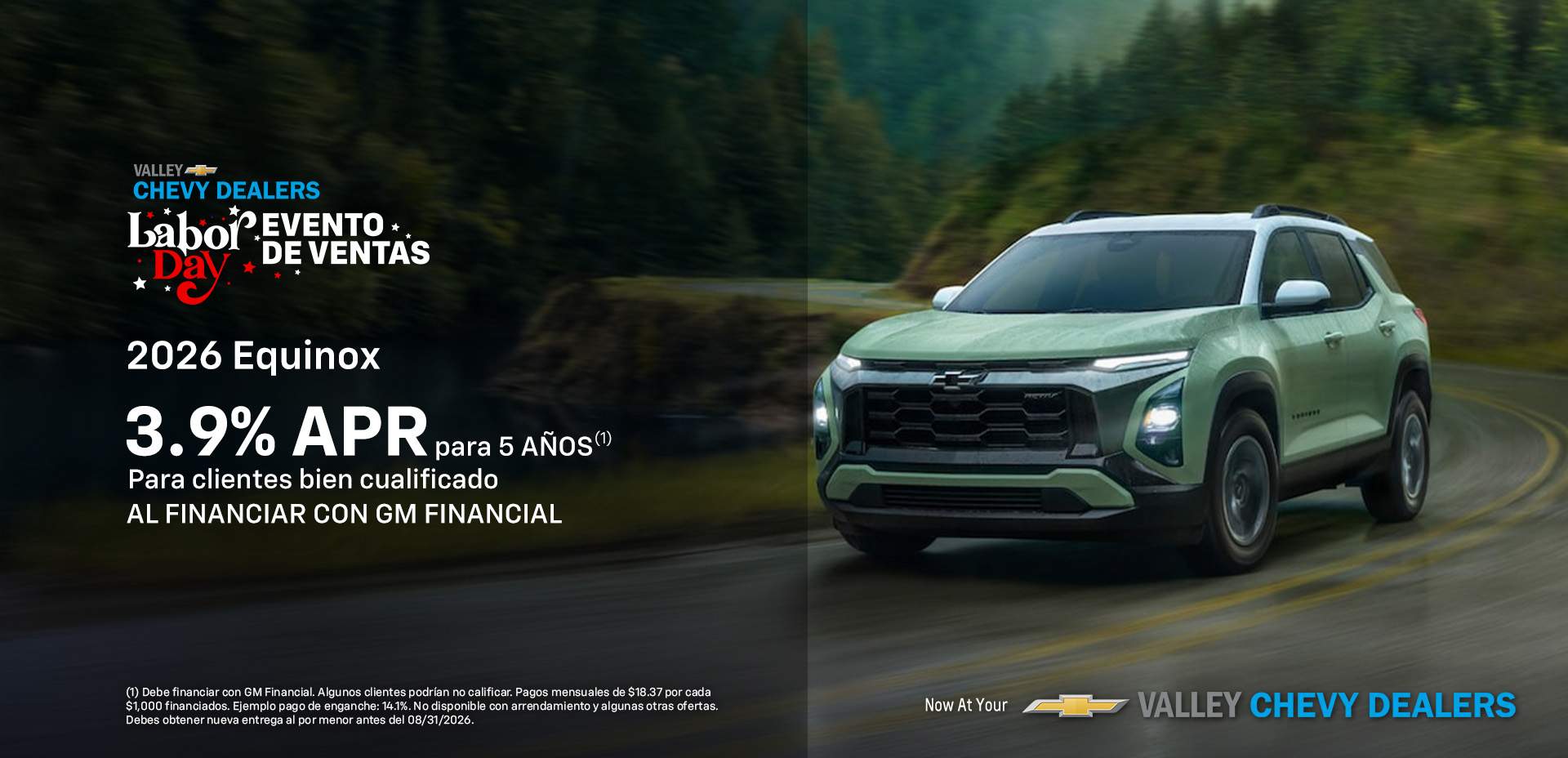 ESP 2026 Equinox 3.9% APR FOR 5 YEARS Labor Day Slide
