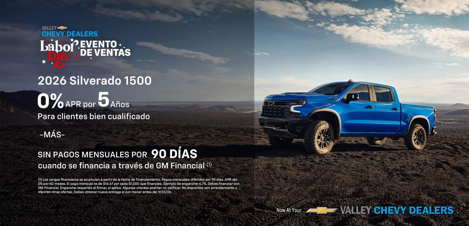 ESP 2026 Silverado 1500 0% APR for 5 YEARS Labor Day Slide (1)